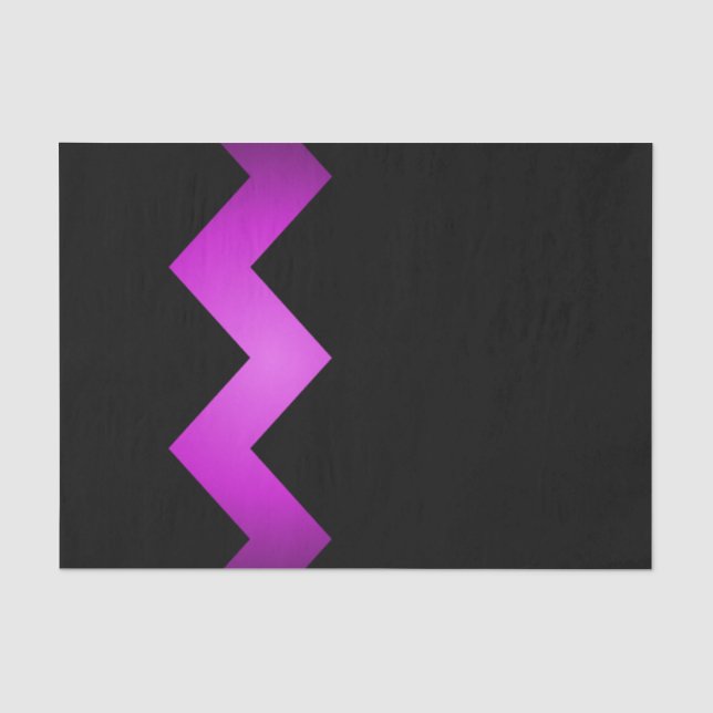 Classy Zigzag Purple on Black Tissue Paper (Front)