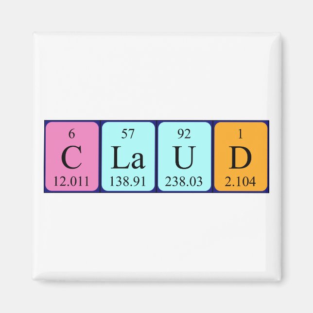 Claud periodic table name magnet (Front)