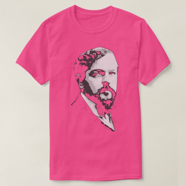 Claude Debussy Black and White T-Shirt (Design Front)