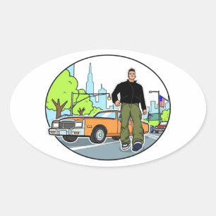 Claude - GTA 3 Oval Sticker