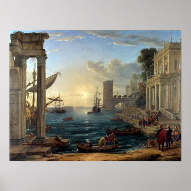 Claude Lorrain Seaport with the Embarkation Poster (Front)