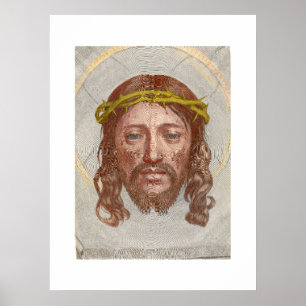 Claude Mellan’s Face of Christ 1649 engraving Poster
