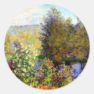 Claude Monet A Corner of the Garden At Montgeron Classic Round Sticker