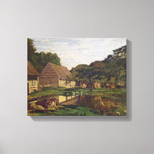Claude Monet   A Farmyard in Normandy Canvas Print