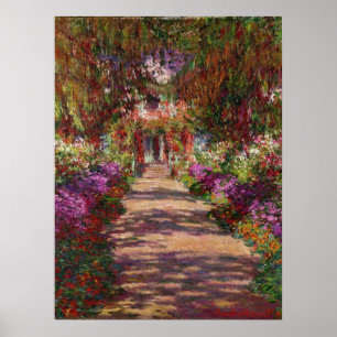 Claude Monet A Pathway in Monet's Garden Poster