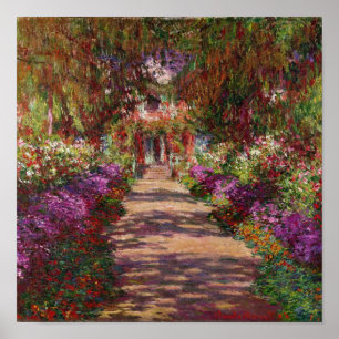 Claude Monet A Pathway in Monet's Garden Poster