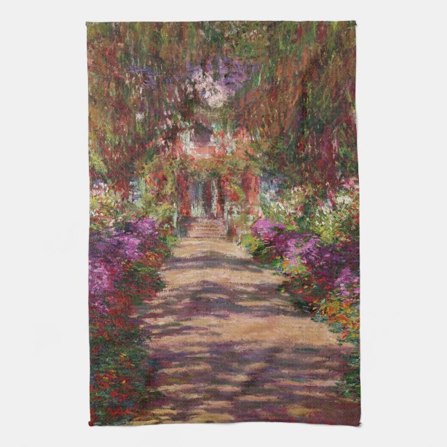 Claude Monet | A Pathway in Monet's Garden Tea Towel (Vertical)