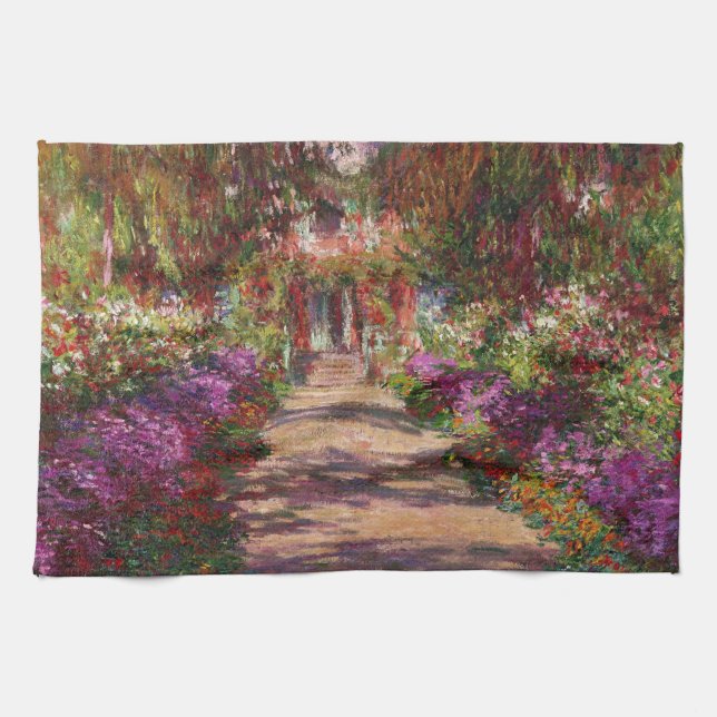 Claude Monet | A Pathway in Monet's Garden Tea Towel (Horizontal)