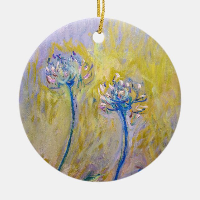Claude Monet - Agapanthus Ceramic Tree Decoration (Front)