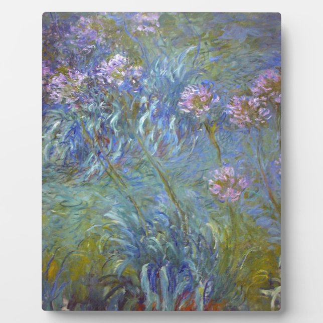 Claude Monet - Agapanthus Classic Flowers Painting Plaque (Front)