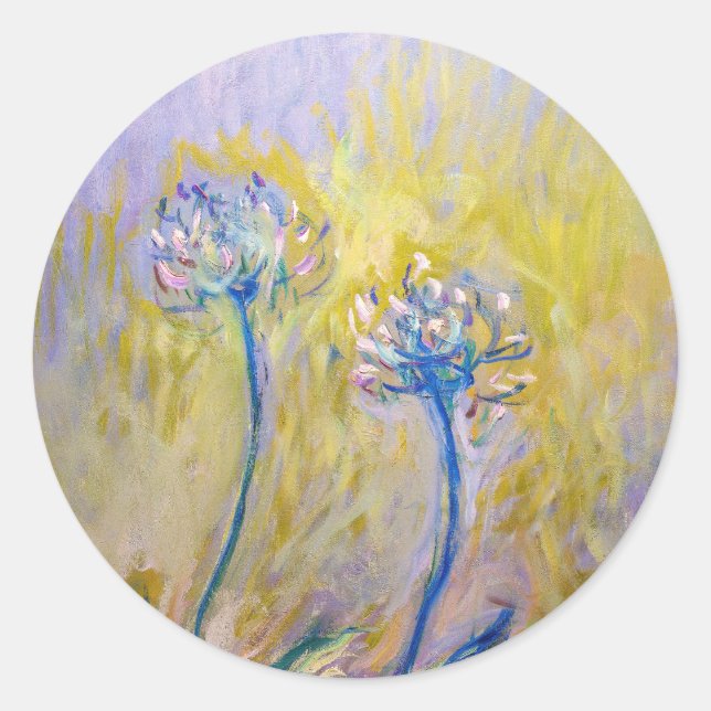 Claude Monet - Agapanthus Classic Round Sticker (Front)