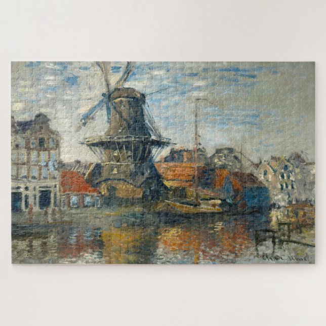Claude Monet Amsterdam Windmill Jigsaw Puzzle (Horizontal)