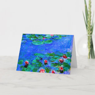 Claude Monet art: Water Lilies (red),  Card