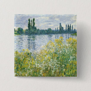 Claude Monet Banks of the Seine, Vetheuil, 1880 15 Cm Square Badge