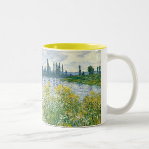 Claude Monet Banks of the Seine, Vetheuil, 1880 Two-Tone Coffee Mug