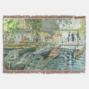 Claude Monet. Bathers at La Grenouillère Throw Blanket