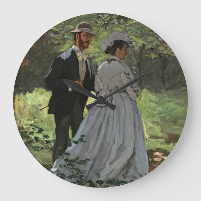 Claude Monet - Bazille and Camille,   Large Clock (Front)