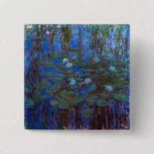 Claude Monet - Blue Water Lilies 15 Cm Square Badge