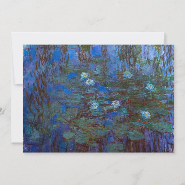 Claude Monet - Blue Water Lilies Invitation (Front)