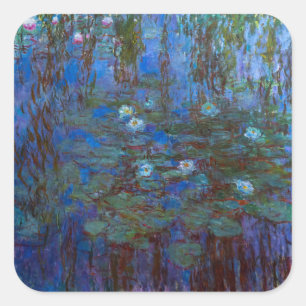 Claude Monet - Blue Water Lilies Square Sticker