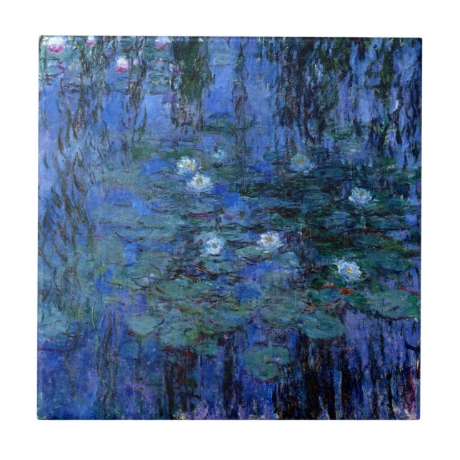 Claude Monet Blue Water Lilies Tile (Front)