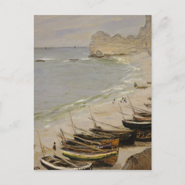 Claude Monet - Boat On The Beach At Etretat Postcard (Front)