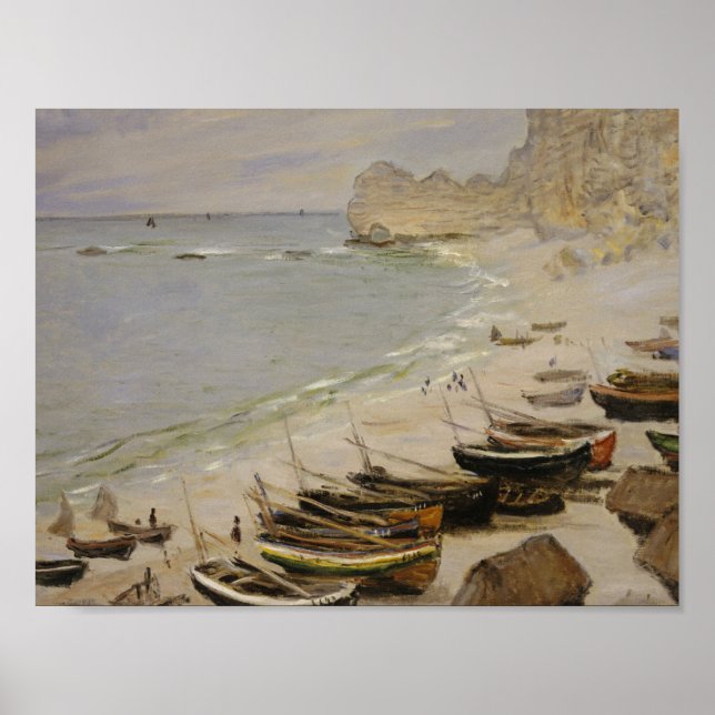 Claude Monet - Boat On The Beach At Etretat Poster (Front)