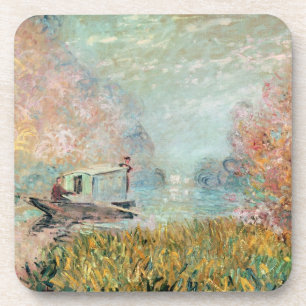 Claude Monet    Boat Studio on the Seine Coaster