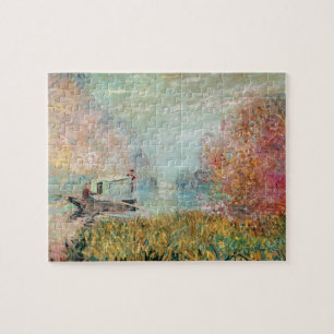 Claude Monet Boat Studio on the Seine Jigsaw Puzzle