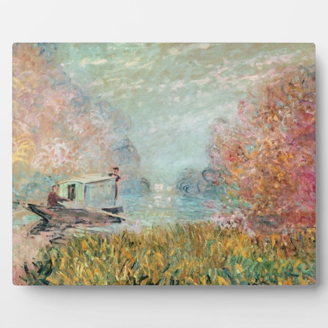 Claude Monet |  Boat Studio on the Seine Plaque (Front)
