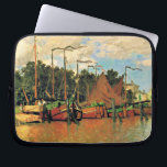 Claude Monet, Boats at Zaandam, Laptop Sleeve<br><div class="desc">Boats at Zaandam,  famous painting by Claude Monet,  1871.</div>