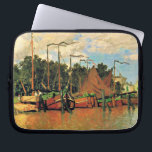 Claude Monet, Boats at Zaandam, Laptop Sleeve<br><div class="desc">Boats at Zaandam,  famous painting by Claude Monet,  1871.</div>
