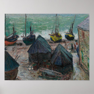 Claude Monet - Boats on the Beach at Etretat Poster