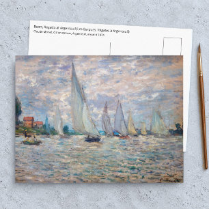 Claude Monet - Boats Regatta at Argenteuil Postcard