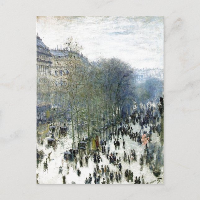Claude Monet, Boulevard des Capucines, 1873 Oil on Postcard (Front)