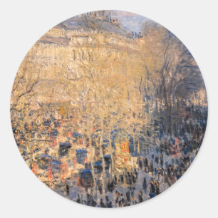 Claude Monet - Boulevard des Capucines in Paris Classic Round Sticker