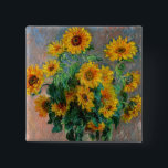 Claude Monet - Bouquet of Sunflowers 15 Cm Square Badge<br><div class="desc">Bouquet of Sunflowers / Bouquet de tournesols - Claude Monet,  Oil on Canvas,  1881</div>