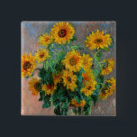 Claude Monet - Bouquet of Sunflowers 15 Cm Square Badge<br><div class="desc">Bouquet of Sunflowers / Bouquet de tournesols - Claude Monet,  Oil on Canvas,  1881</div>