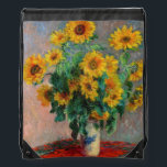 Claude Monet - Bouquet of Sunflowers Drawstring Bag<br><div class="desc">Bouquet of Sunflowers / Bouquet de tournesols - Claude Monet,  Oil on Canvas,  1881</div>