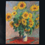 Claude Monet - Bouquet of Sunflowers Fleece Blanket<br><div class="desc">Bouquet of Sunflowers / Bouquet de tournesols - Claude Monet,  Oil on Canvas,  1881</div>