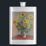 Claude Monet - Bouquet of Sunflowers Hip Flask<br><div class="desc">Bouquet of Sunflowers / Bouquet de tournesols - Claude Monet,  Oil on Canvas,  1881</div>
