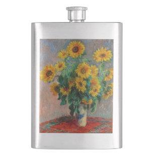Claude Monet - Bouquet of Sunflowers Hip Flask