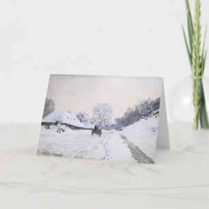 Claude Monet - Cart on the Snowy Road at Honfleur Card