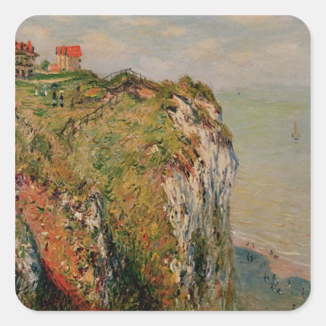 Claude Monet | Cliff at Dieppe, 1882 Square Sticker (Front)