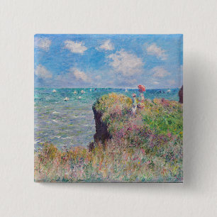 Claude Monet - Cliff Walk at Pourville 15 Cm Square Badge