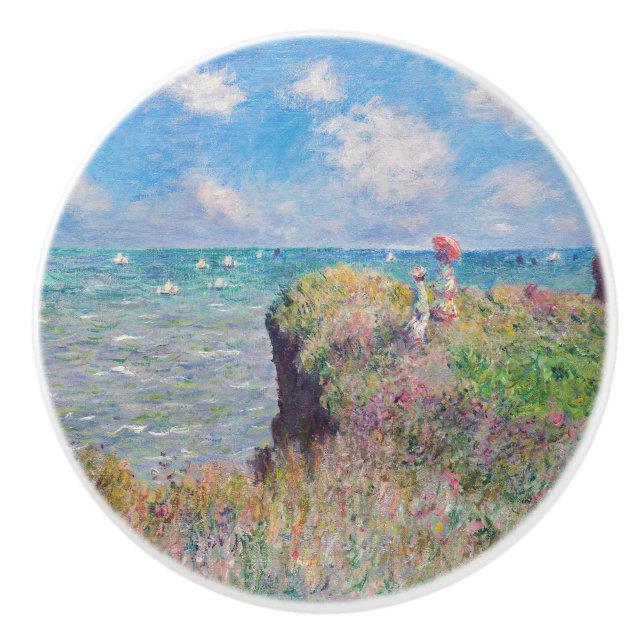 Claude Monet - Cliff Walk at Pourville Ceramic Knob (Front)