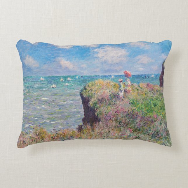 Claude Monet - Cliff Walk at Pourville Decorative Cushion (Front)