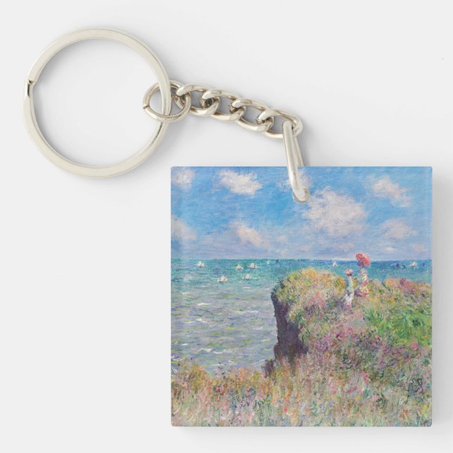 Claude Monet - Cliff Walk at Pourville Key Ring (Front)