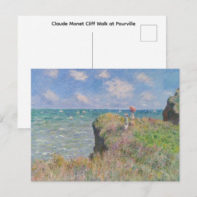 Claude Monet Cliff Walk at Pourville   Postcard (Front/Back)