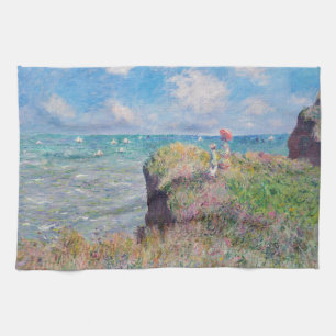 Claude Monet - Cliff Walk at Pourville Tea Towel